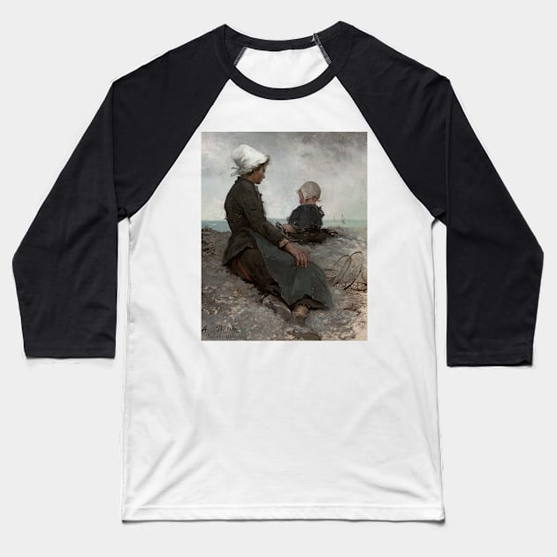 At the Seaside by Anna Bilinska Baseball T-Shirt by Classic Art Stall